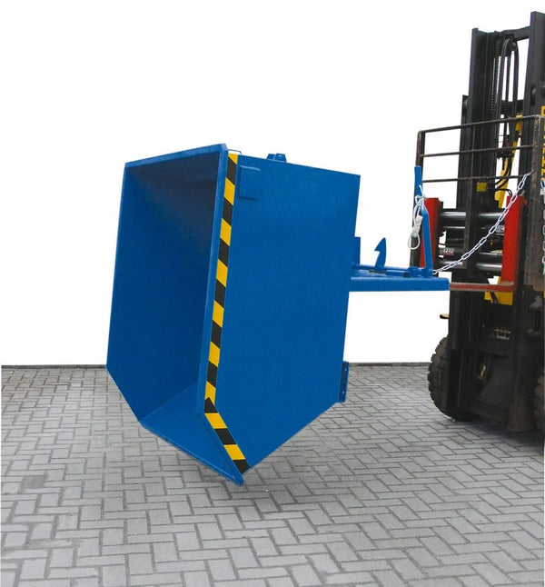 DENIOS Kantelcontainer van staal, 1500 liter volume, blauw