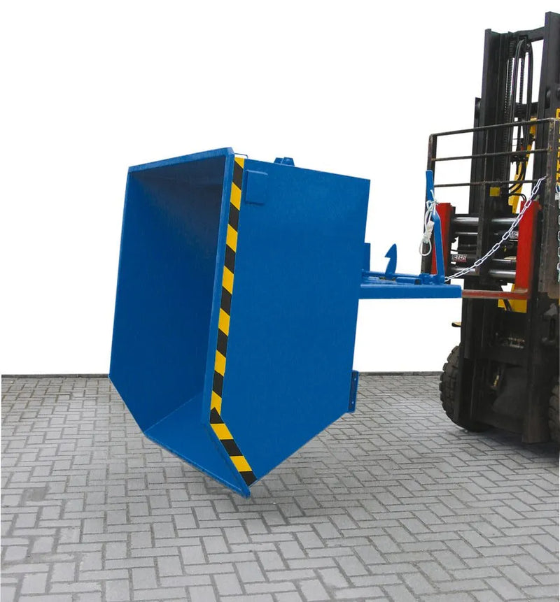 DENIOS Kantelcontainer van staal, 1500 liter volume, blauw