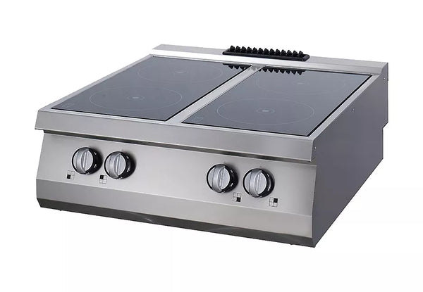 MAXIMA Gastro Heavy Duty Kookplaat - 4 Branders - Infrarood - Dubbele Unit - 70 cm Diep - Elektrisch