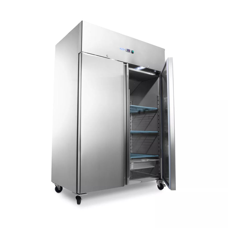 MAXIMA Gastro Kühlschrank - 1200 l - 6 Einstellbare Regale (2/1 GN) - auf Rädern - inkl. Regale