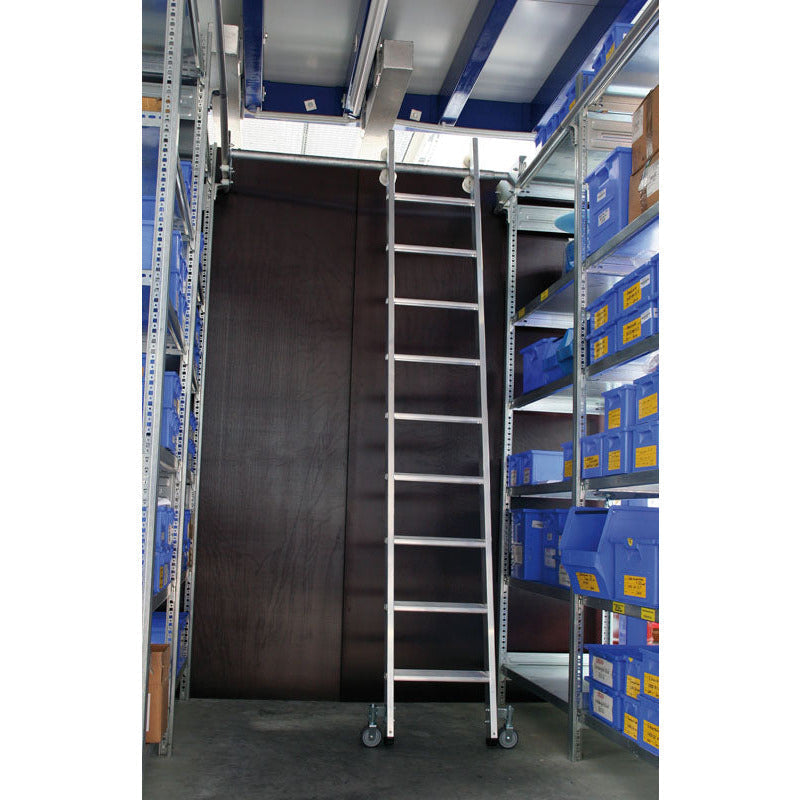 EUROLINE Ladders Nr. 30185 Aluminium stellingladder voor dubbele stelling, zijdelings verplaatsbaar