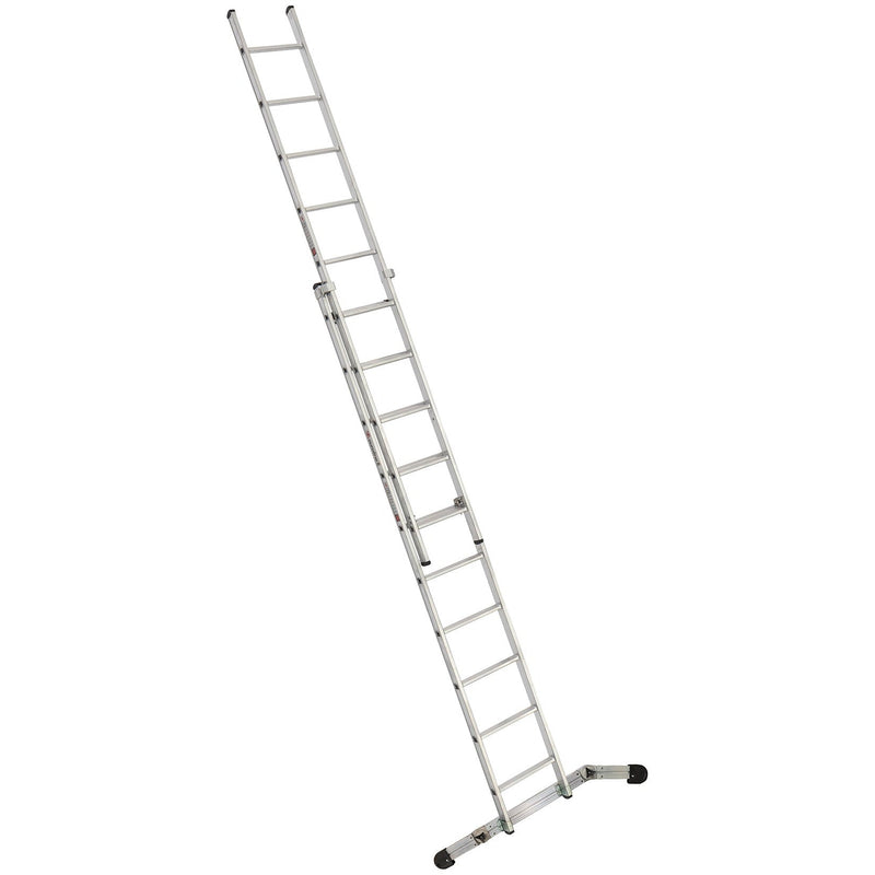 EUROLINE Ladders Nr. 30266 Aluminium schuifladder, 2-delig met Vario - Traverse