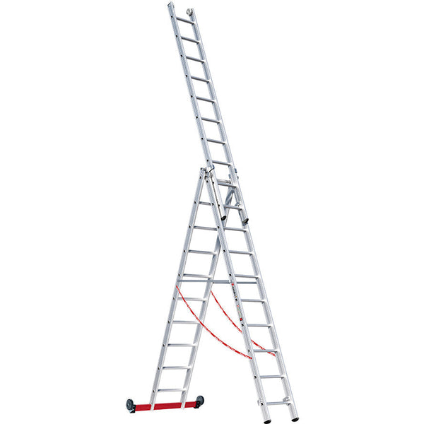 EUROLINE Leitern Nr. 307 Alu-Mehrzweckleiter 3-teilig rollbar