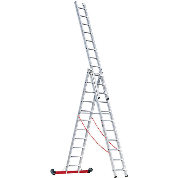 EUROLINE Leitern Nr. 307 Alu-Mehrzweckleiter 3-teilig rollbar