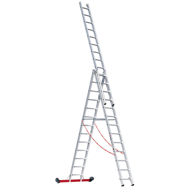 EUROLINE Leitern Nr. 307 Alu-Mehrzweckleiter 3-teilig rollbar