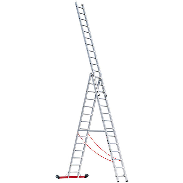 EUROLINE Leitern Nr. 307 Alu-Mehrzweckleiter 3-teilig rollbar