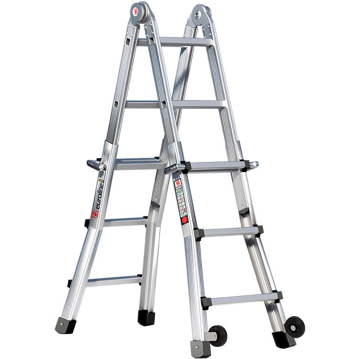 EUROLINE Ladders Nr. 31621 Alu-Vario vouwladder met wielen