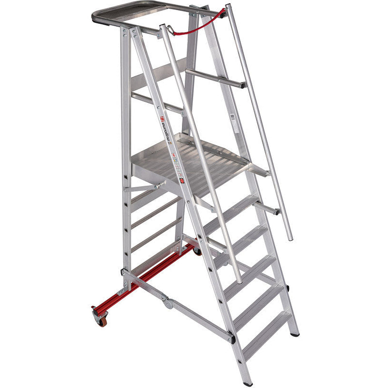 EUROLINE Ladders Nr. 32777 Aluminium platformladder mobiel, opvouwbaar