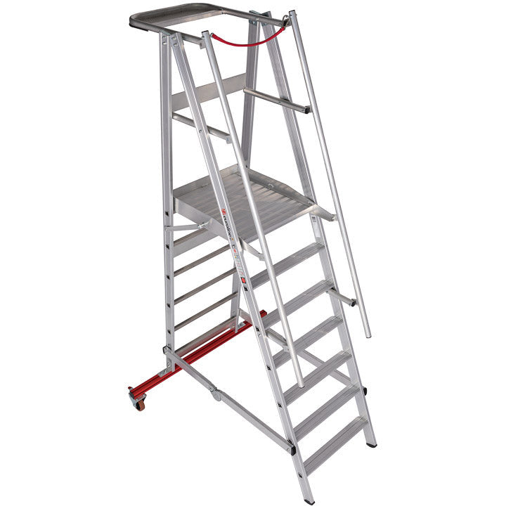 EUROLINE Ladders Nr. 32777 Aluminium platformladder mobiel, opvouwbaar