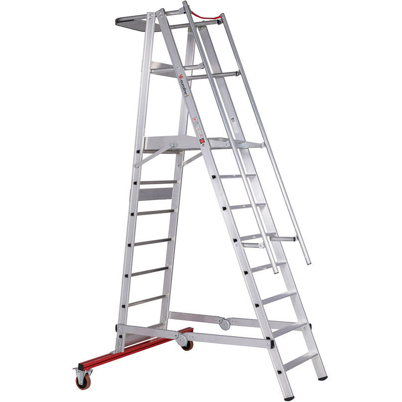 EUROLINE Ladders Nr. 32777 Aluminium platformladder mobiel, opvouwbaar