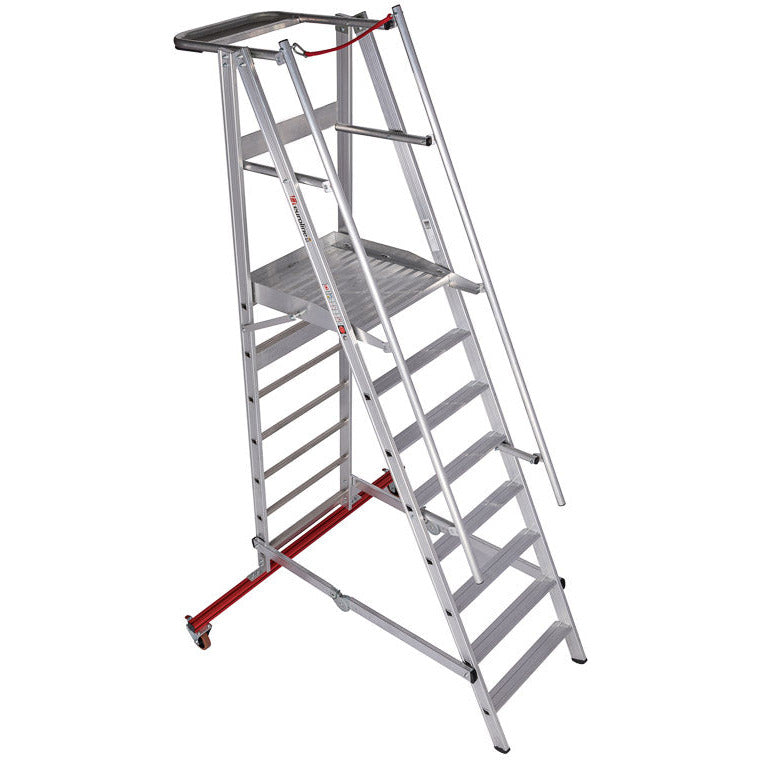 EUROLINE Ladders Nr. 32777 Aluminium platformladder mobiel, opvouwbaar