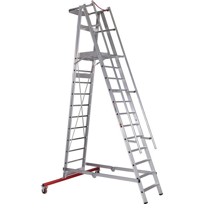 EUROLINE Ladders Nr. 32777 Aluminium platformladder mobiel, opvouwbaar