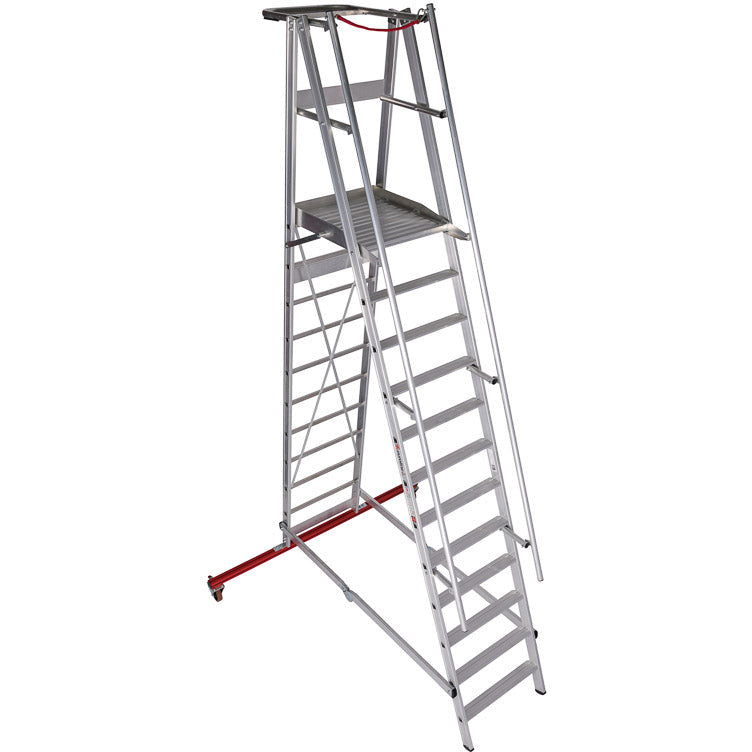 EUROLINE Ladders Nr. 32777 Aluminium platformladder mobiel, opvouwbaar