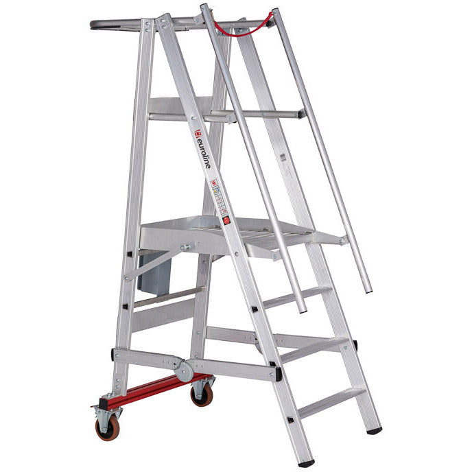 EUROLINE Ladders Nr. 32778 Aluminium platformladder mobiel, opvouwbaar