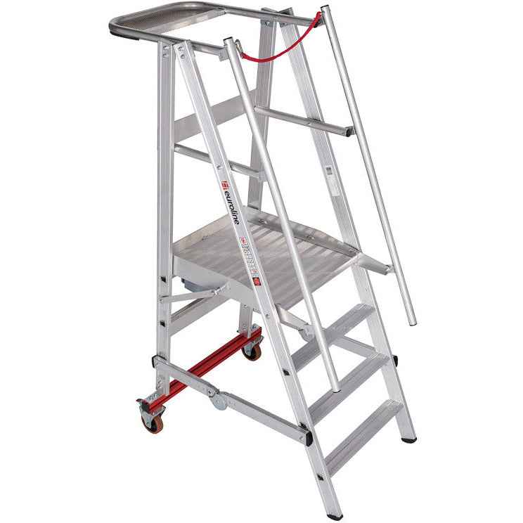 EUROLINE Ladders Nr. 32778 Aluminium platformladder mobiel, opvouwbaar