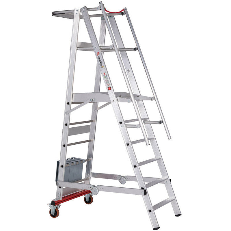 EUROLINE Ladders Nr. 32778 Aluminium platformladder mobiel, opvouwbaar