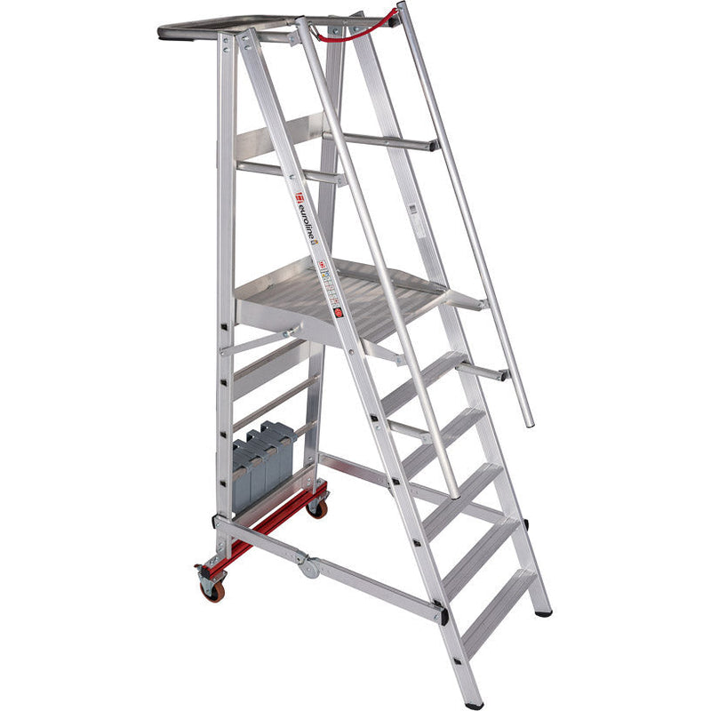 EUROLINE Ladders Nr. 32778 Aluminium platformladder mobiel, opvouwbaar