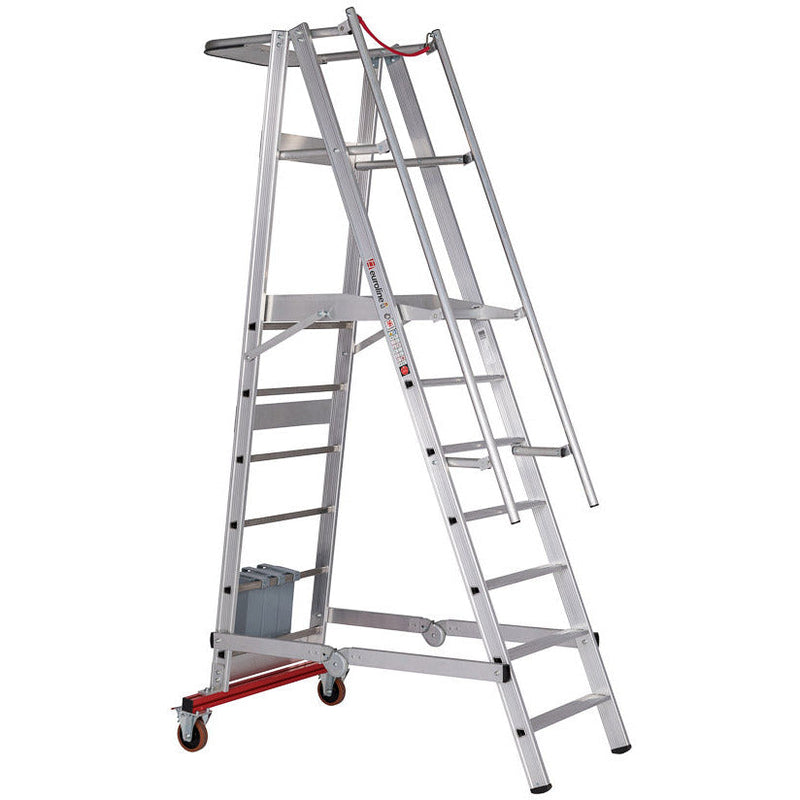 EUROLINE Ladders Nr. 32778 Aluminium platformladder mobiel, opvouwbaar