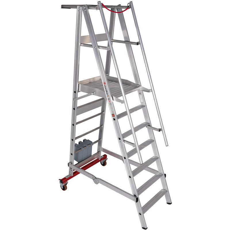 EUROLINE Ladders Nr. 32778 Aluminium platformladder mobiel, opvouwbaar