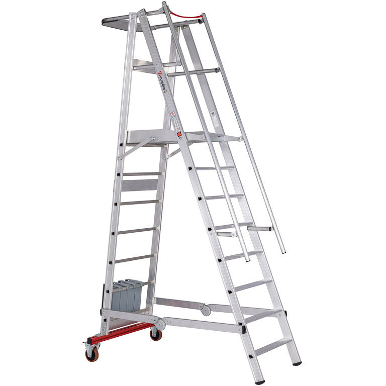 EUROLINE Ladders Nr. 32778 Aluminium platformladder mobiel, opvouwbaar