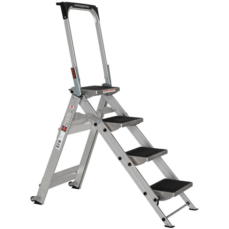 Échelle EUROLINE N° 334 Échelle de sécurité en aluminium pliable avec support et plateau porte-outils