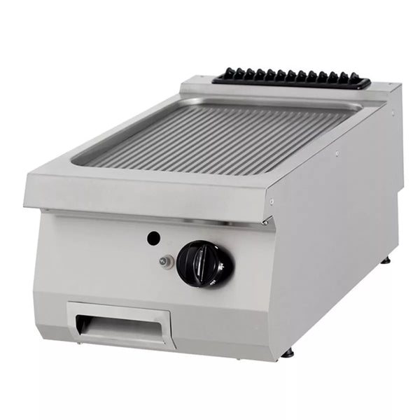 MAXIMA Gastro Premium Grillplaat - Geribbeld - Enkelvoudig - 90 cm Diep - Gas