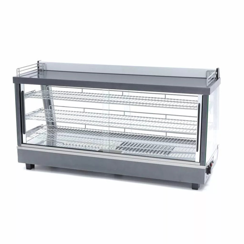 Vitrine chauffante gastro MAXIMA - 186 l - 121,5 cm - 3 étagères 