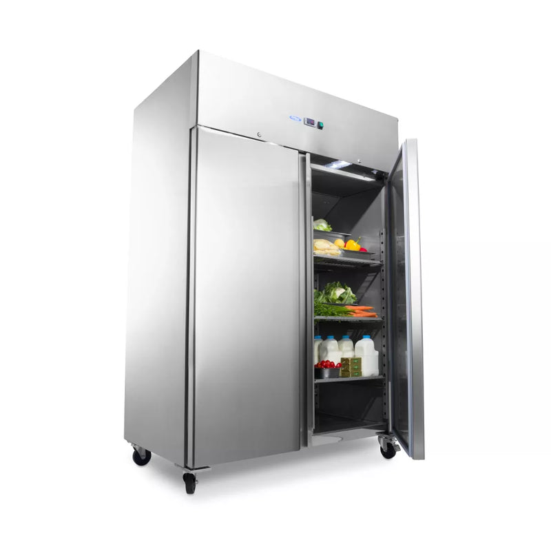 MAXIMA Gastro Kühlschrank - 1200 l - 6 Einstellbare Regale (2/1 GN) - auf Rädern - inkl. Regale