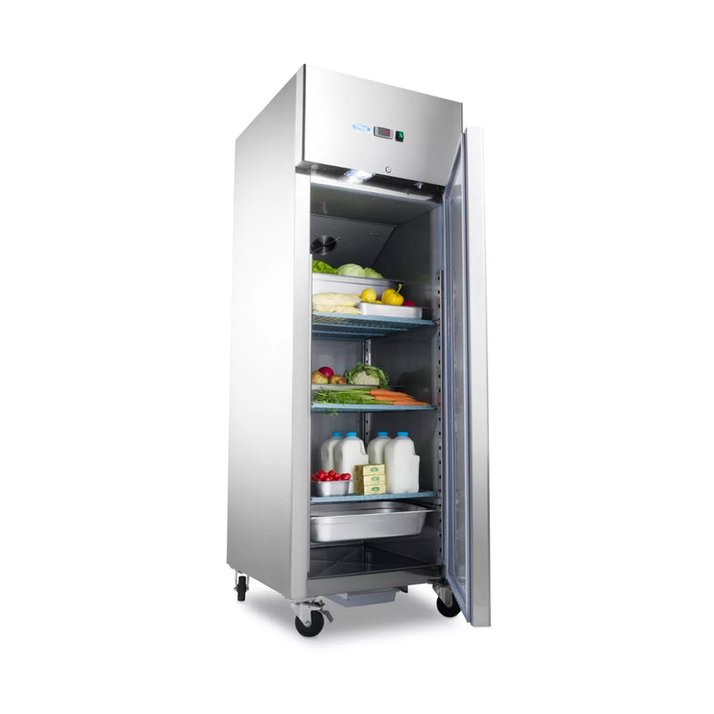 MAXIMA Gastro Kühlschrank - 600 l - 3 Einstellbare Regale (2/1 GN) - auf Rädern - inkl. Regale