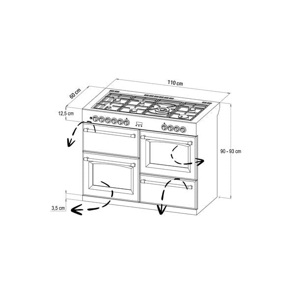 STOVES RICHMOND Deluxe S1100 DF GAS Schwarz