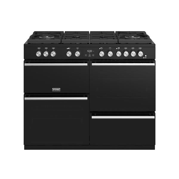 POÊLES PRECISION S1100 Deluxe GTG DF Gaz sur Verre Noir/Chrome 