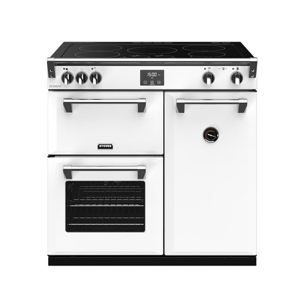 POÊLES RICHMOND Deluxe S900 EI INDUCTION CB Blanc glacé/Chrome 