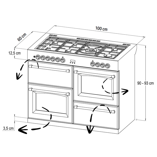 STOVES RICHMOND S1000 DF GAS Schwarz