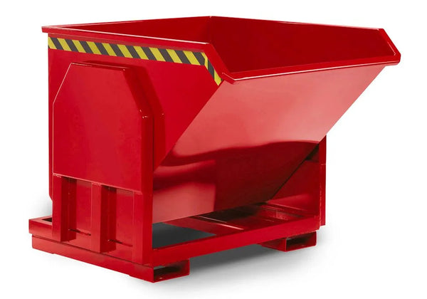 DENIOS zware kiepcontainer van staal, 1200 liter volume, rood 