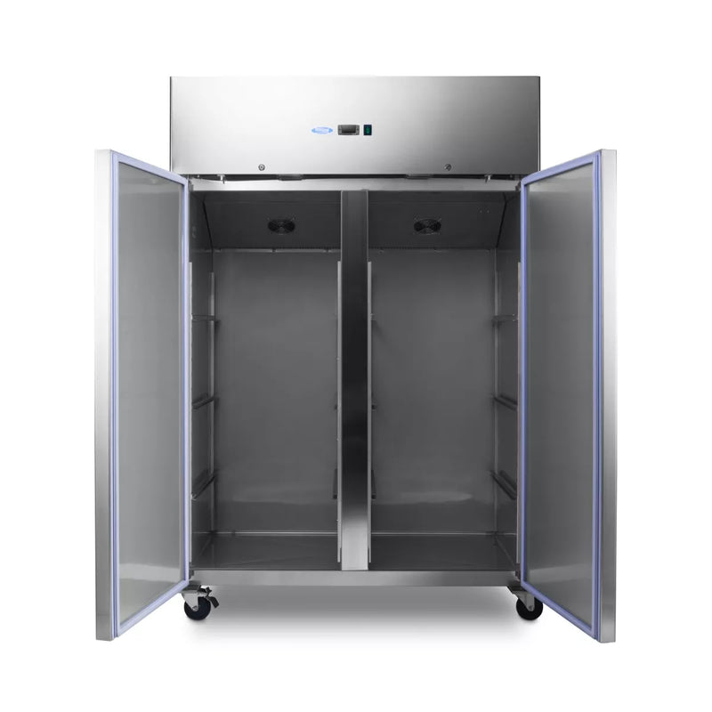 MAXIMA Gastro Gefrierschrank - 1200 l - 6 Einstellbare Regale (2/1 GN) - auf Rädern - inkl. Regale