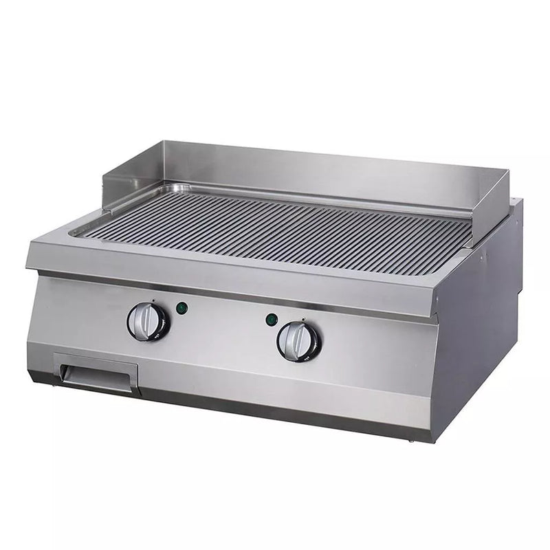 MAXIMA Gastro Heavy Duty Grillplatte - Gerilltes Chrom - Doppeleinheit - 70 cm Tief - Elektrisch