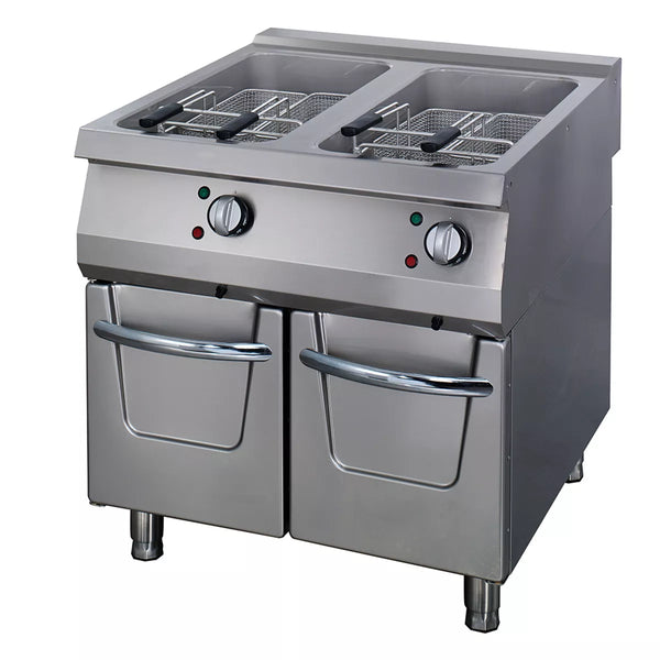 Friteuse Gastro Heavy Duty MAXIMA - 2 x 12 l - Unité double - Profondeur 70 cm - avec robinet de vidange - Gaz