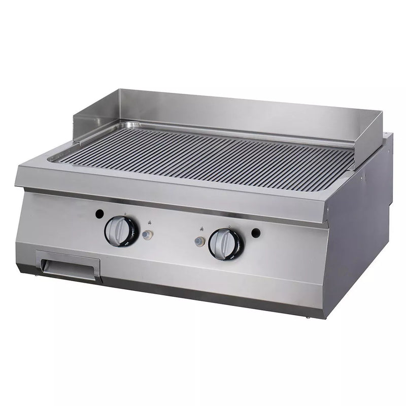 MAXIMA Gastro Premium Grillplaat - Gegroefd Chroom - Dubbele Unit - 90 cm Diep - Elektrisch