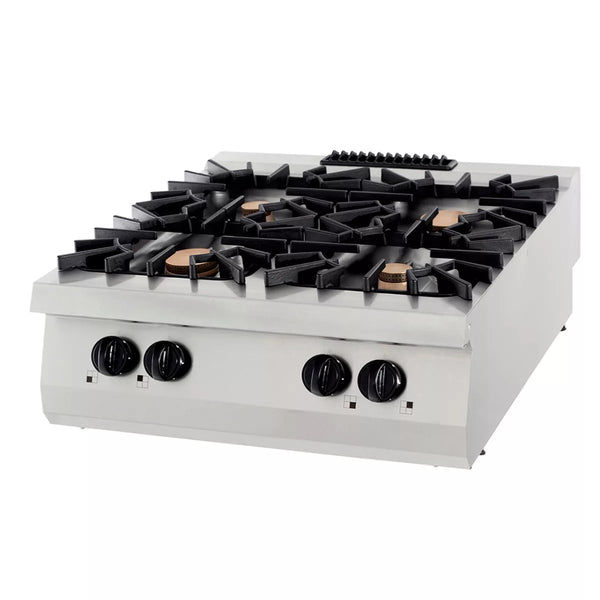 MAXIMA Gastro Premium kookplaat - 4 branders - dubbele unit - 90 cm diep - gas 