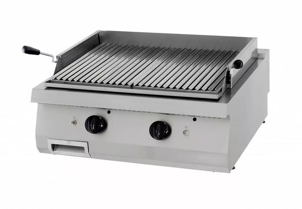 Barbecue à pierre de lave robuste MAXIMA Gastro - Unité double - Profondeur 70 cm - Gaz