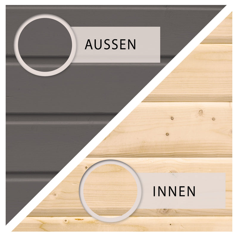 Maison sur pilotis Akubi "Benjamin" SET terra gris avec rampe en bois, toboggan 3m bleu