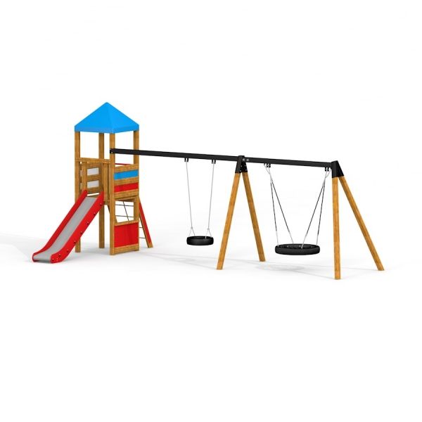 Lars Laj Logo Turm mit Vogelnestschaukel (BNS 90 cm) Spielplatz