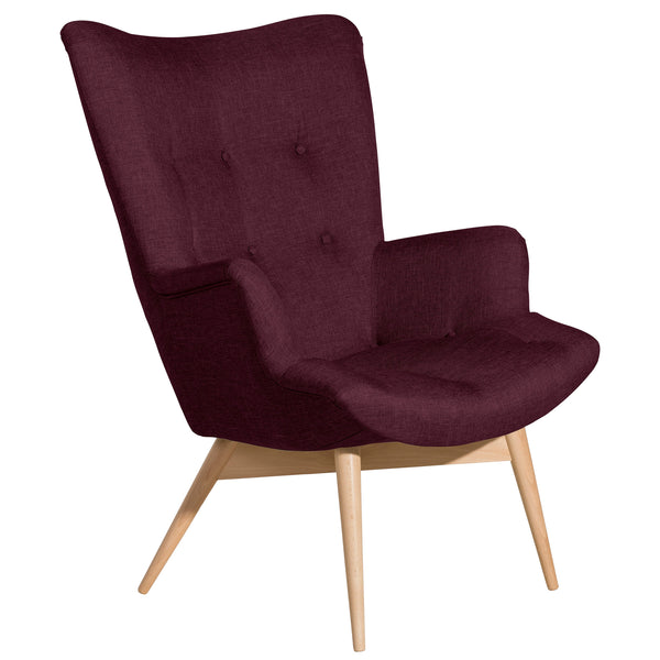 Chaise à dossier haut Max Winzer Aiko bordeaux