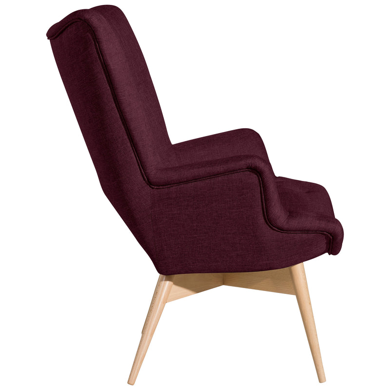 Chaise à dossier haut Max Winzer Aiko bordeaux