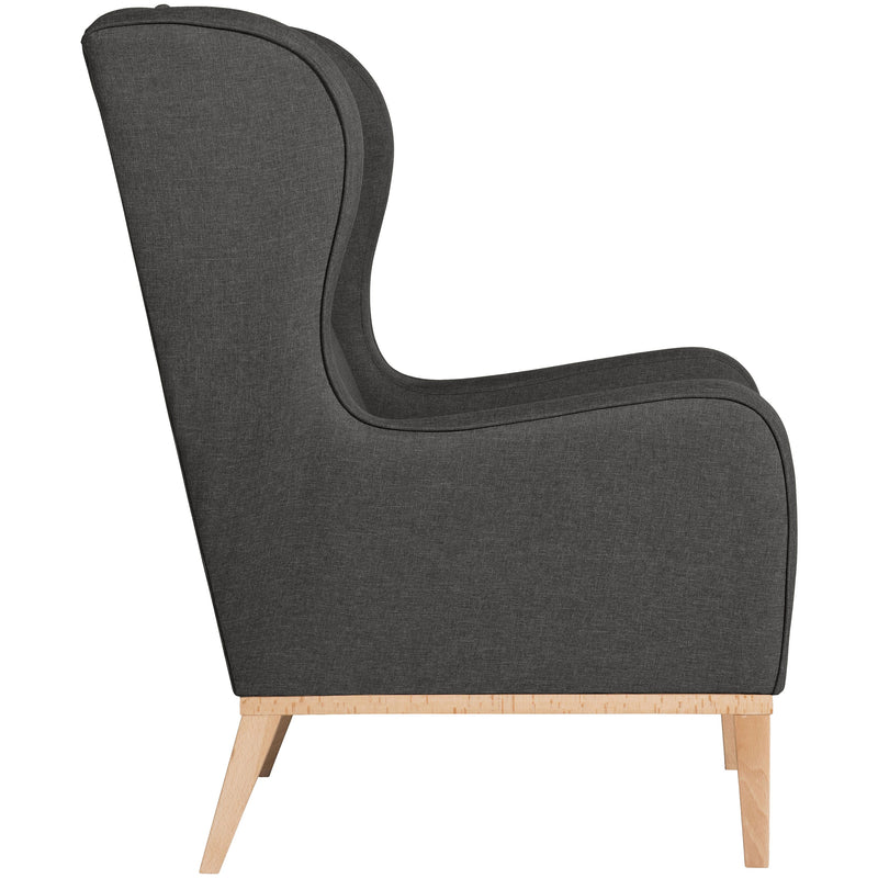 Fauteuil à oreilles Angelo de Max Winzer anthracite