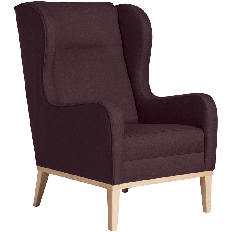 Fauteuil à oreilles Angelo Bordeaux de Max Winzer