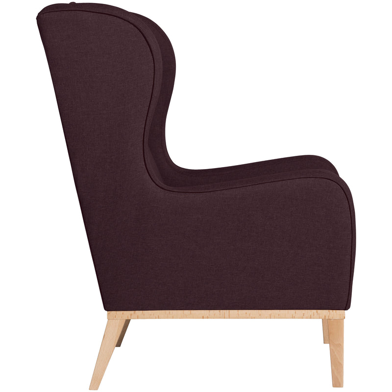 Fauteuil à oreilles Angelo Bordeaux de Max Winzer