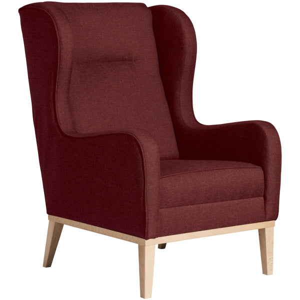 Fauteuil à oreilles Angelo rouge de Max Winzer