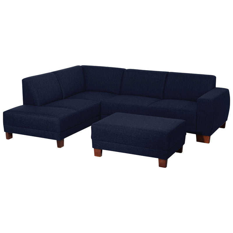 Max Winzer Ecksofa links mit Sofa 2,5-Sitzer rechts Blackpool dunkelblau