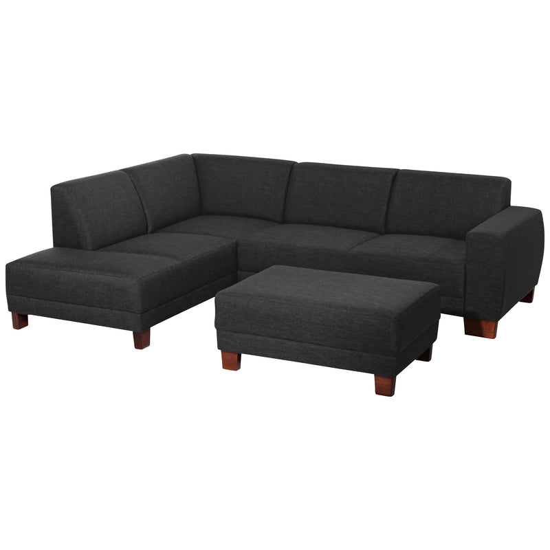 Max Winzer Ecksofa links mit Sofa 2,5-Sitzer rechts Blackpool schwarz